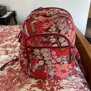 Vera Bradley Pink Floral Campus Backpack